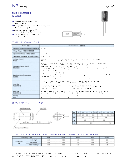 Fujicon [non-polar radial] NP Series  . Electronic Components Datasheets Passive components capacitors Fujicon Fujicon [non-polar radial] NP Series.pdf