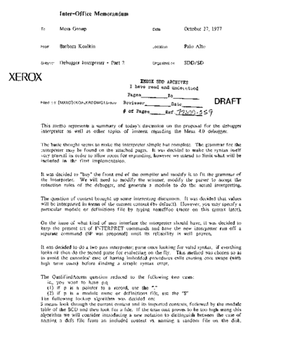 xerox 19771027_Debugger_Interpreter_Part_2  xerox sdd memos_1977 19771027_Debugger_Interpreter_Part_2.pdf