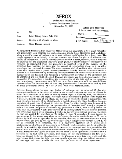 xerox 19771121 Dealing With Objects In Mesa  xerox sdd memos_1977 19771121_Dealing_With_Objects_In_Mesa.pdf