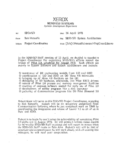 xerox 19780426 Project Coordination  xerox sdd memos_1978 19780426_Project_Coordination.pdf