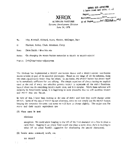 xerox 19780614 On Changing The Mouse Button Semantics to Select or Select-Adjust  xerox sdd memos_1978 19780614_On_Changing_The_Mouse_Button_Semantics_to_Select_or_Select-Adjust.pdf