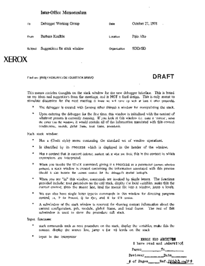 xerox 19781027 Suggestions For Stack Window  xerox sdd memos_1978 19781027_Suggestions_For_Stack_Window.pdf