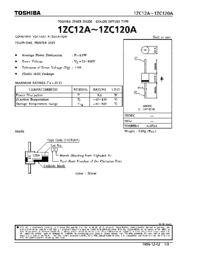 1ZC33 datasheet  . Electronic Components Datasheets Various 1ZC33 datasheet.pdf