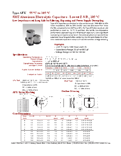 Aluminum Electrolytic Capacitors AFK  . Electronic Components Datasheets Various Aluminum Electrolytic Capacitors AFK.pdf