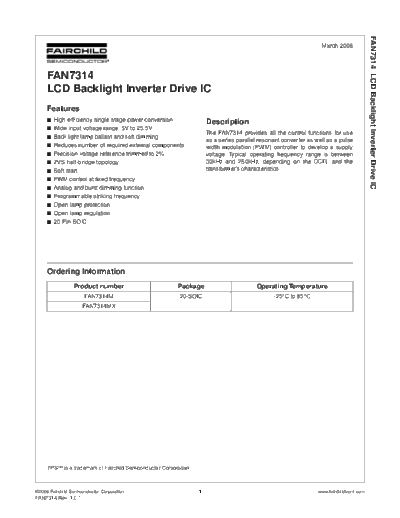 FAN7314 fan7314  . Electronic Components Datasheets Various FAN7314 fan7314.pdf