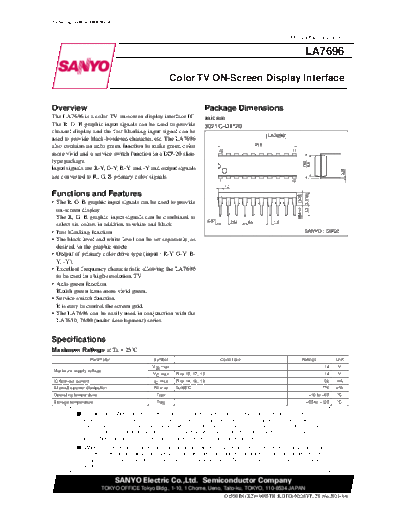 datasheets la7696  . Electronic Components Datasheets Various datasheets la7696.pdf