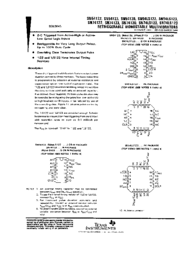 datasheets 74123  . Electronic Components Datasheets Various datasheets 74123.pdf