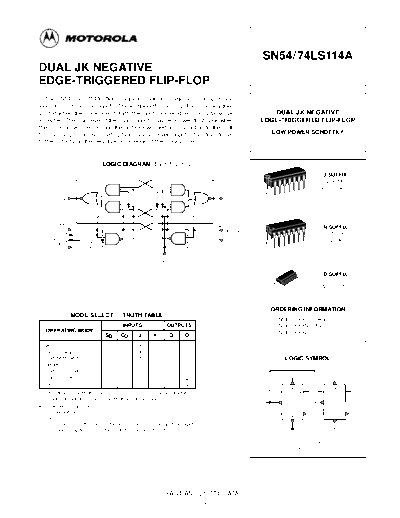 datasheets 74ls114  . Electronic Components Datasheets Various datasheets 74ls114.pdf