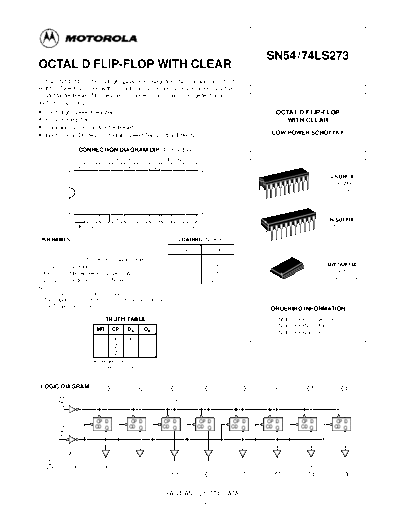 datasheets 74ls273  . Electronic Components Datasheets Various datasheets 74ls273.pdf