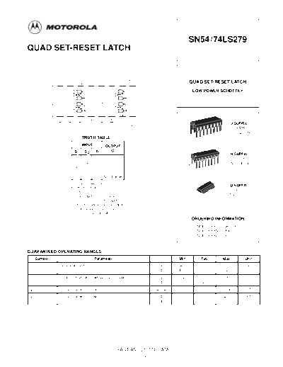 datasheets 74ls279  . Electronic Components Datasheets Various datasheets 74ls279.pdf