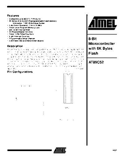 datasheets 89c52  . Electronic Components Datasheets Various datasheets 89c52.pdf