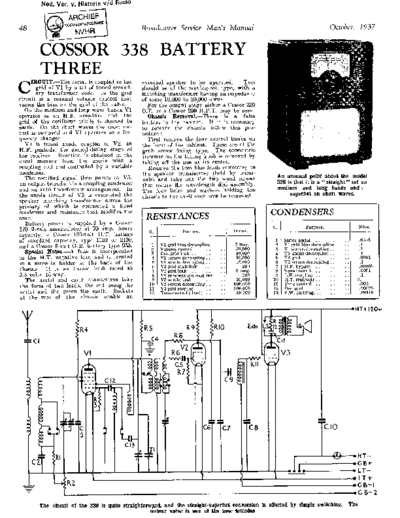 COSSOR Cossor 338  . Rare and Ancient Equipment COSSOR 338 Cossor_338.pdf