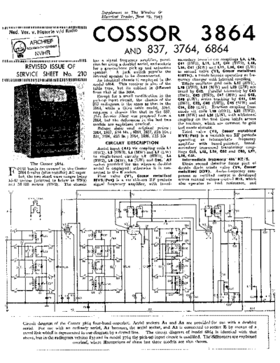 COSSOR 3864  . Rare and Ancient Equipment COSSOR 6864 Cossor_3864.pdf