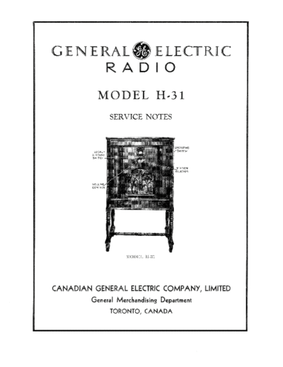 CANADIAN GENERAL ELECTRIC geh31data  . Rare and Ancient Equipment CANADIAN GENERAL ELECTRIC H-31 geh31data.pdf