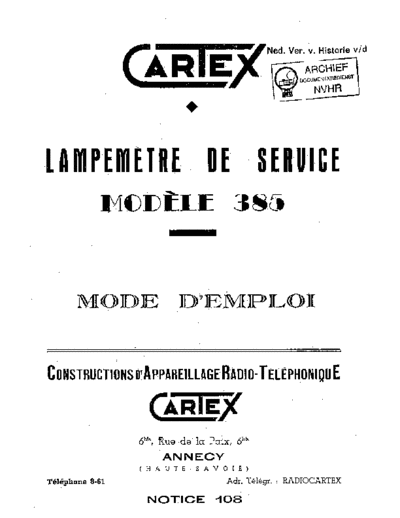 CARTEX 385 usr  . Rare and Ancient Equipment CARTEX 385 Cartex_385_usr.pdf