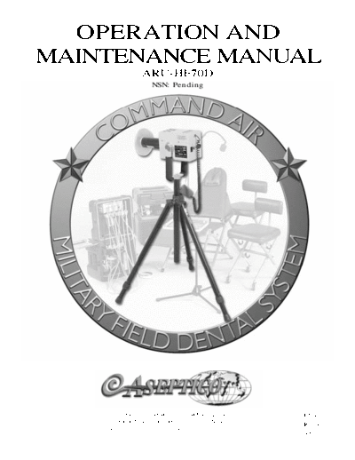 ASEPTICO ARU-HF70 Field Dental X-Ray - Maintenance manual  . Rare and Ancient Equipment ASEPTICO ARU-HF70 Aseptico ARU-HF70 Field Dental X-Ray - Maintenance manual.pdf