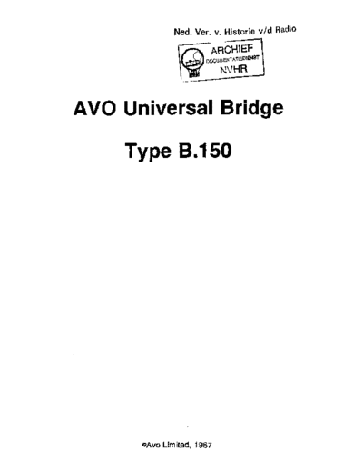 AVO AVO B150  . Rare and Ancient Equipment AVO B150 AVO_B150.pdf