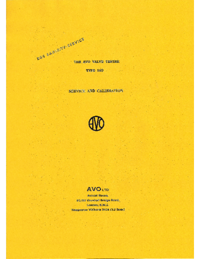 AVO TYPE160service  . Rare and Ancient Equipment AVO CT160 TYPE160service.pdf
