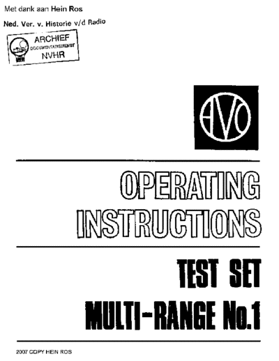 AVO TestSet1  . Rare and Ancient Equipment AVO TestSet1 MultiRange AVO_TestSet1.pdf