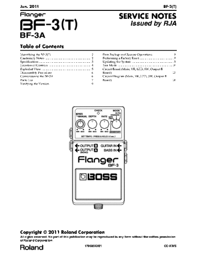 BOSS BOSS BF-3A SERVICE NOTES  . Rare and Ancient Equipment BOSS BF-3A BOSS_BF-3A_SERVICE_NOTES.pdf