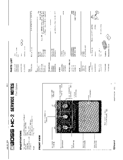 BOSS BOSS HC-2 SERVICE NOTES  . Rare and Ancient Equipment BOSS HC-2 BOSS_HC-2_SERVICE_NOTES.pdf