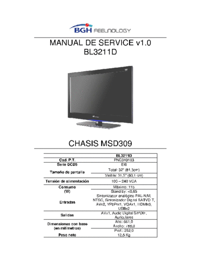 BGH BGH BL3211D Chassis MSD309 Ver.1.0  . Rare and Ancient Equipment BGH LCD BGH_BL3211D_Chassis_MSD309_Ver.1.0.pdf