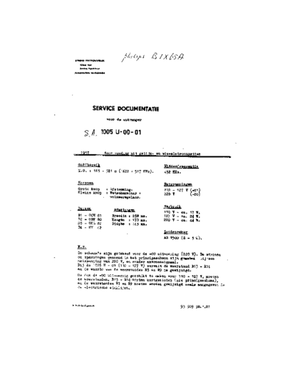 DUX (PHILIPS) Siera Aristona 1005U  . Rare and Ancient Equipment DUX (PHILIPS) SA1005U-19 Mallorca Siera Aristona_1005U.pdf