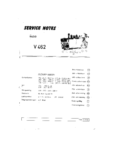 DUX (PHILIPS) Siera Aristona V462  . Rare and Ancient Equipment DUX (PHILIPS) V1460 Satchmo Siera Aristona_V462.pdf