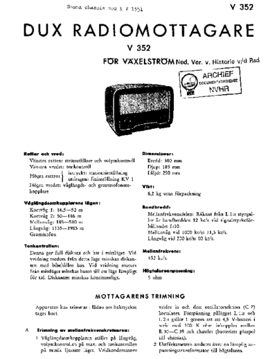 DUX (PHILIPS) Dux V352  . Rare and Ancient Equipment DUX (PHILIPS) V352 Dux_V352.pdf