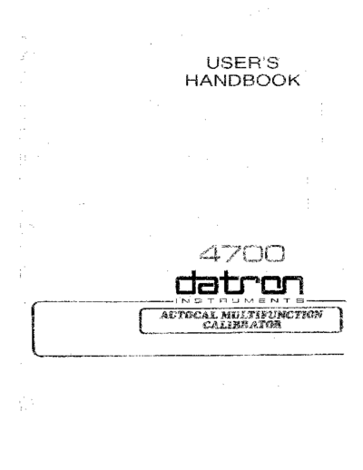 Datron DATRON 4700 User [132]  . Rare and Ancient Equipment Datron 4700 DATRON 4700 User [132].pdf