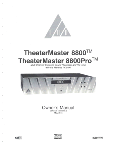 EAD hfe ead theatermaster 8800 pro en  . Rare and Ancient Equipment EAD Theater Master 8800 hfe_ead_theatermaster_8800_pro_en.pdf