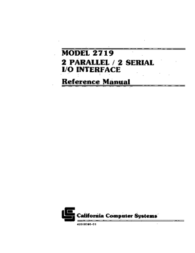 ccs CCS 2719 2P2S Feb82  . Rare and Ancient Equipment ccs 2719 CCS_2719_2P2S_Feb82.pdf