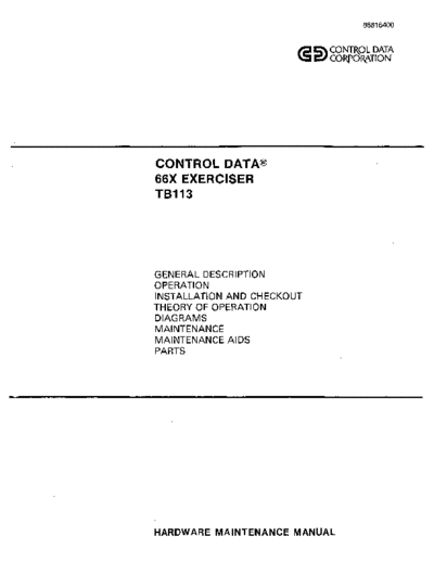 cdc 86816400D TB113 66x Tape Exerciser Jul78  . Rare and Ancient Equipment cdc magtape 86816400D_TB113_66x_Tape_Exerciser_Jul78.pdf