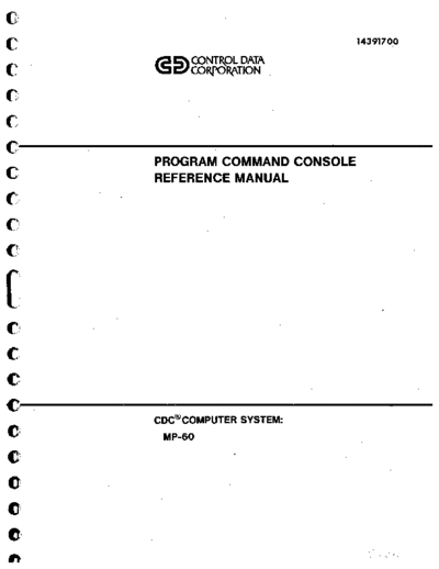 cdc 14391700A Program Command Console Ref Nov78  . Rare and Ancient Equipment cdc mp-32 14391700A_Program_Command_Console_Ref_Nov78.pdf