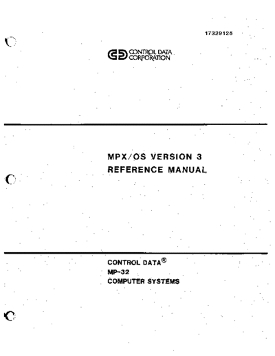 cdc 17329125A MPX OS Version 3 Ref Feb83  . Rare and Ancient Equipment cdc mp-32 17329125A_MPX_OS_Version_3_Ref_Feb83.pdf