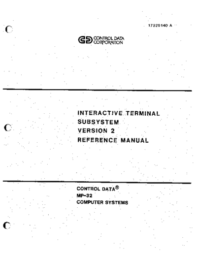 cdc 17329140A Interactive Terminal System Version 2 Ref Feb83  . Rare and Ancient Equipment cdc mp-32 17329140A_Interactive_Terminal_System_Version_2_Ref_Feb83.pdf