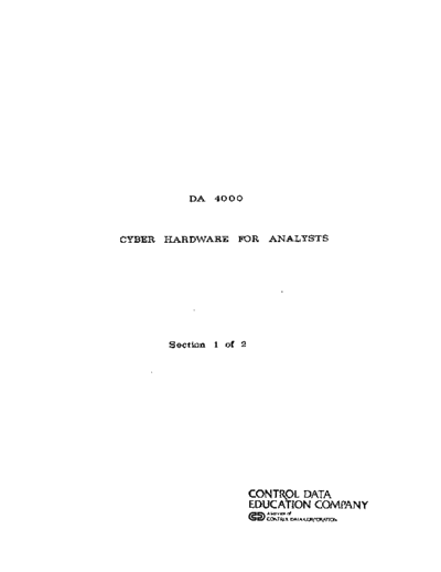cdc DA4000 Cyber Hardware For Analysts Section 1  . Rare and Ancient Equipment cdc cyber DA4000_Cyber_Hardware_For_Analysts_Section_1.pdf