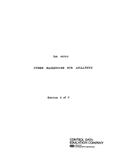 cdc DA4000 Cyber Hardware For Analysts Section 2  . Rare and Ancient Equipment cdc cyber DA4000_Cyber_Hardware_For_Analysts_Section_2.pdf
