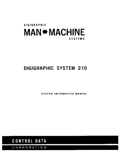 cdc 60146600 Digigraphic 270 System Info Sep65  . Rare and Ancient Equipment cdc graphics 60146600_Digigraphic_270_System_Info_Sep65.pdf