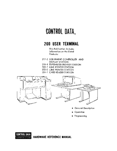 cdc 82128000 200 User Terminal Hardware Reference Jul68  . Rare and Ancient Equipment cdc terminal 82128000_200_User_Terminal_Hardware_Reference_Jul68.pdf
