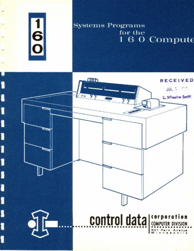 cdc 084b System Programs For The 160 Computer Jun61  . Rare and Ancient Equipment cdc 160 084b_System_Programs_For_The_160_Computer_Jun61.pdf