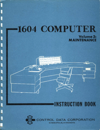 cdc 033a 1604 Computer Vol 3 Maintenance Dec60  . Rare and Ancient Equipment cdc 1604 033a_1604_Computer_Vol_3_Maintenance_Dec60.pdf