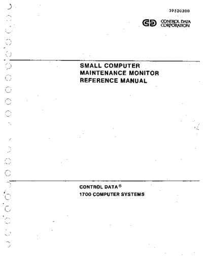 cdc 39520200C Small Computer Maintenance Monitor Dec75  . Rare and Ancient Equipment cdc 1700 39520200C_Small_Computer_Maintenance_Monitor_Dec75.pdf