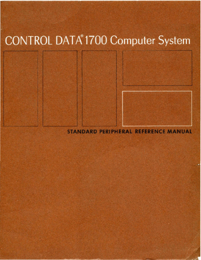 cdc 60182700P 1700 Standard Peripheral Reference Jun69  . Rare and Ancient Equipment cdc 1700 60182700P_1700_Standard_Peripheral_Reference_Jun69.pdf