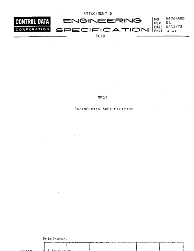 cdc 88786800 MP17 EngineeringSpec Jun73  . Rare and Ancient Equipment cdc 1700 88786800_MP17_EngineeringSpec_Jun73.pdf