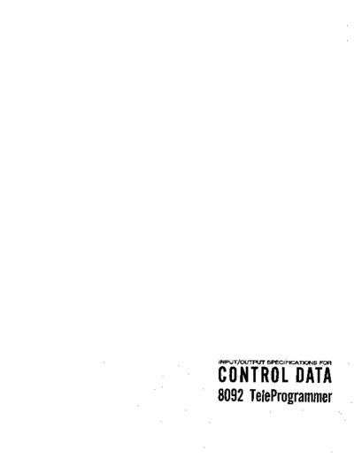 cdc IDP105a 8092ioSpec 1964  . Rare and Ancient Equipment cdc 809x IDP105a_8092ioSpec_1964.pdf