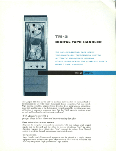 ampex TM2 Brochure May60  . Rare and Ancient Equipment ampex brochures TM2_Brochure_May60.pdf