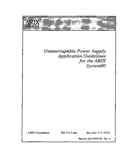 arete_arix MA-99379-00 UPS Application Guidelines for the System90 1989  . Rare and Ancient Equipment arete_arix s90 MA-99379-00_UPS_Application_Guidelines_for_the_System90_1989.pdf
