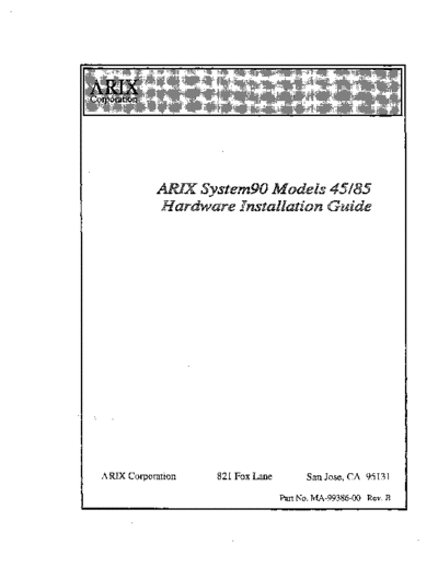 arete_arix MA-99386-00 System90 Models 45 85 Hardware Installation Guide Apr90  . Rare and Ancient Equipment arete_arix s90 MA-99386-00_System90_Models_45_85_Hardware_Installation_Guide_Apr90.pdf