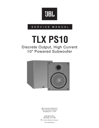 JBL JBL-TLX-PS-10-service-manual  JBL Audio JBL-TLX-PS-10-service-manual.pdf